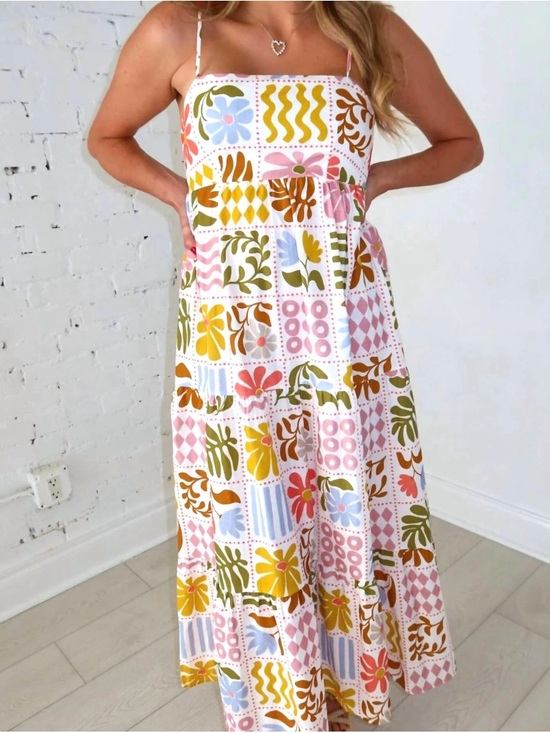 Paper Heart Dresses & Skirts - Paper Heart colorful abstract tropical maxi dress  | Size M